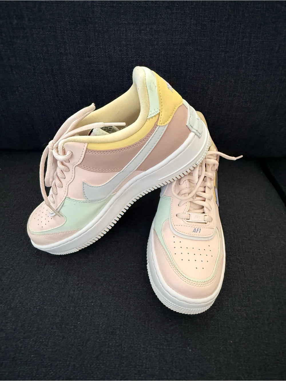 Nike Airs Women's Pastel Low-Top Sneakers - Pink, Mint & Yellow